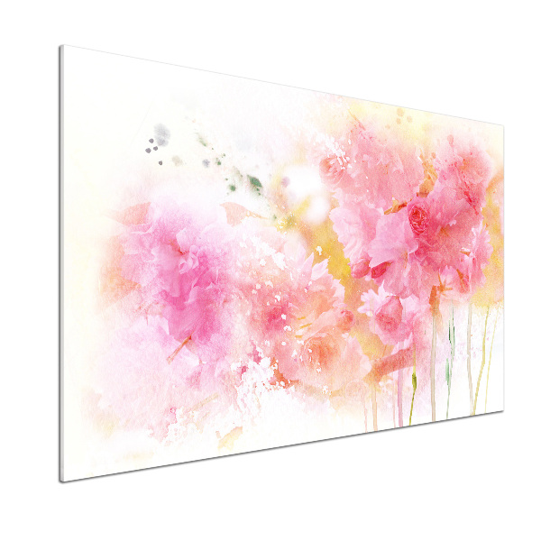 Panel szklany do kuchni Kwiaty