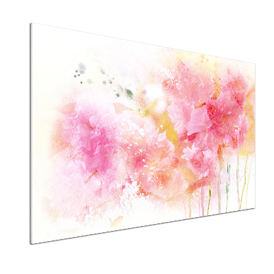 Panel szklany do kuchni Kwiaty