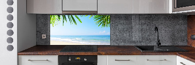 Glazen achterwand keuken Tropisch strand