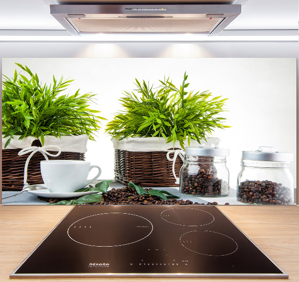 Spatscherm keuken Koffiehuisthema