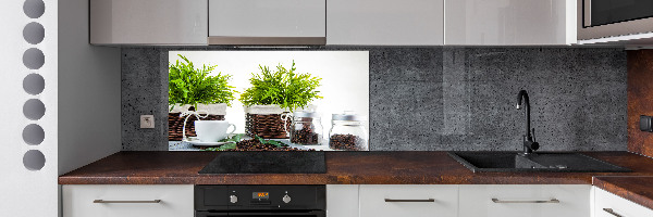 Spatscherm keuken Koffiehuisthema