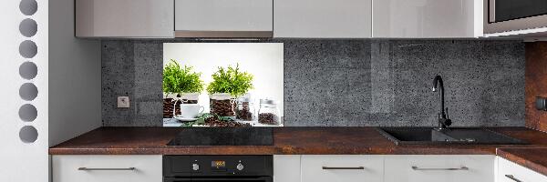 Spatscherm keuken Koffiehuisthema