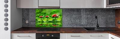 Spatscherm keuken paraplu's met lieveheersbeestjesmotief