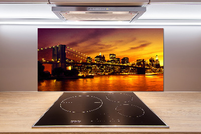 Glazen achterwand keuken Brooklynbrug