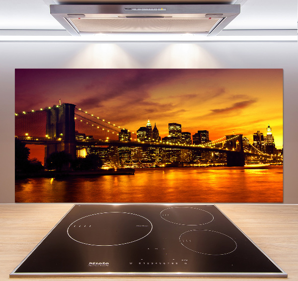 Glazen achterwand keuken Brooklynbrug