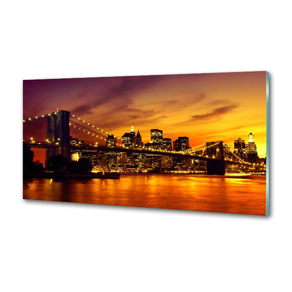 Glazen achterwand keuken Brooklynbrug