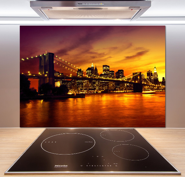 Glazen achterwand keuken Brooklynbrug