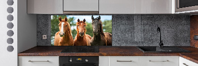 Spatplaat keuken Drie paarden