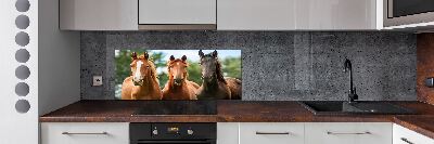 Spatplaat keuken Drie paarden