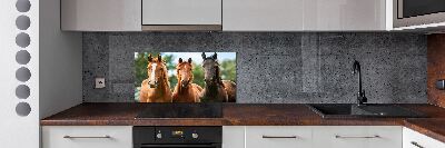 Spatplaat keuken Drie paarden