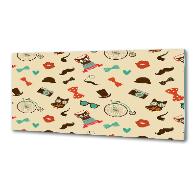 Panel do kuchni Hipsterskie sowy