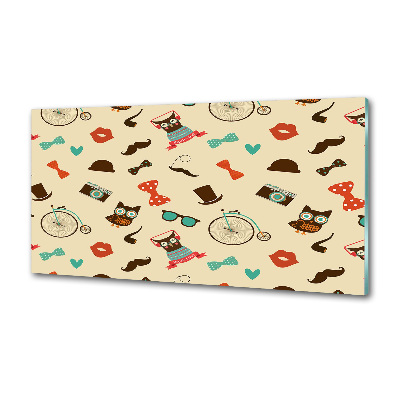 Panel do kuchni Hipsterskie sowy