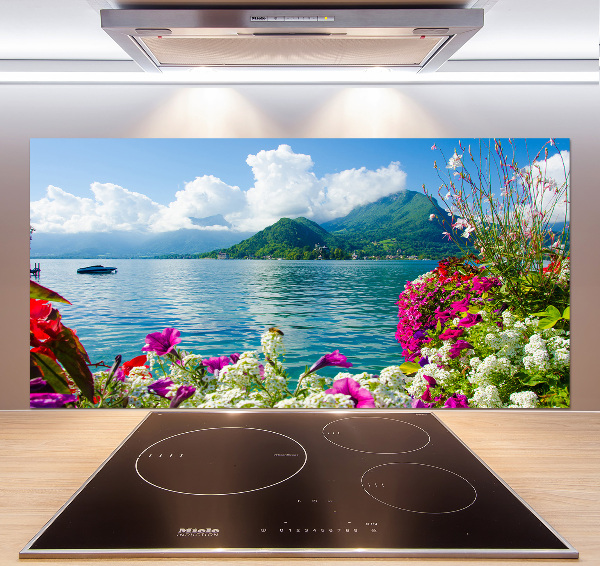 Achterwand keuken Bloemen bij het meer