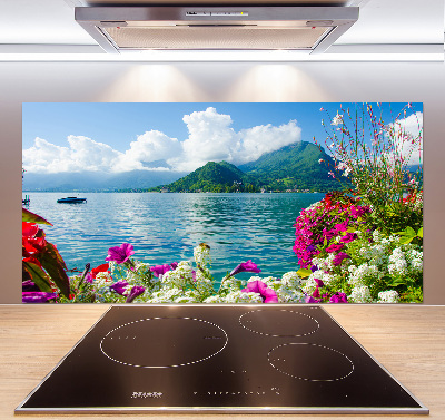 Achterwand keuken Bloemen bij het meer