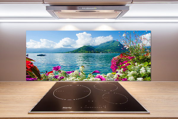 Panel lacobel Kwiaty nad jeziorem