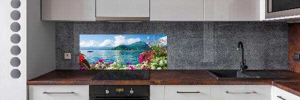Achterwand keuken Bloemen bij het meer