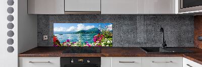 Achterwand keuken Bloemen bij het meer