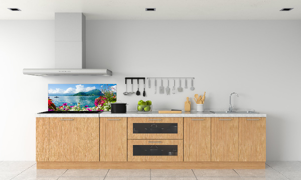 Achterwand keuken Bloemen bij het meer