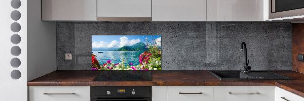 Achterwand keuken Bloemen bij het meer
