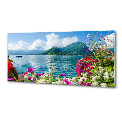 Achterwand keuken Bloemen bij het meer