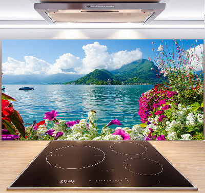 Achterwand keuken Bloemen bij het meer