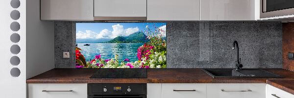 Achterwand keuken Bloemen bij het meer