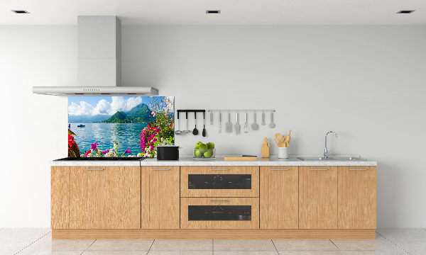 Achterwand keuken Bloemen bij het meer