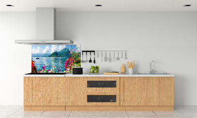 Achterwand keuken Bloemen bij het meer