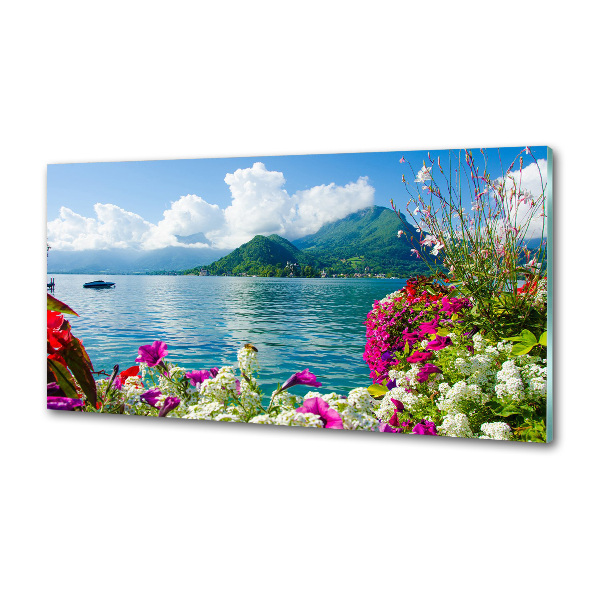 Achterwand keuken Bloemen bij het meer
