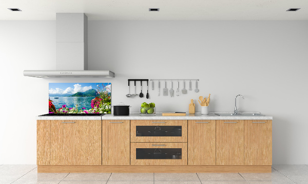 Achterwand keuken Bloemen bij het meer