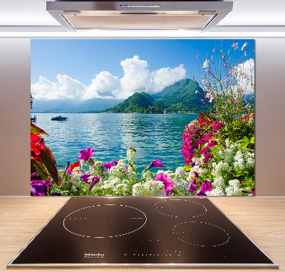 Panel lacobel Kwiaty nad jeziorem