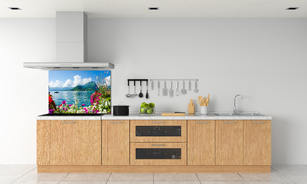 Achterwand keuken Bloemen bij het meer