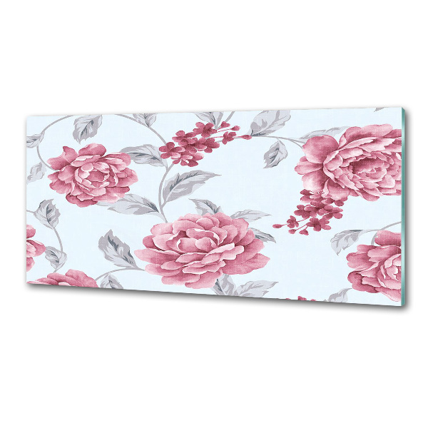 Panel szklany do kuchni Piwonie