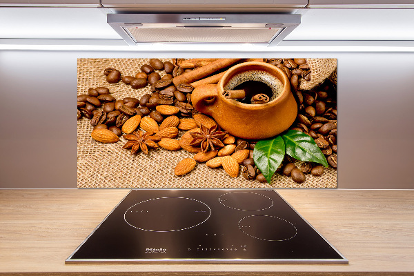 Keuken achterwand Koffiebonen en een kopje