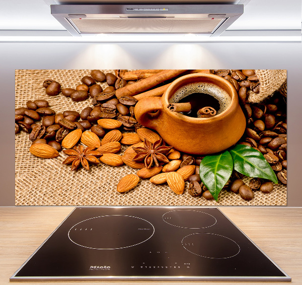 Keuken achterwand Koffiebonen en een kopje