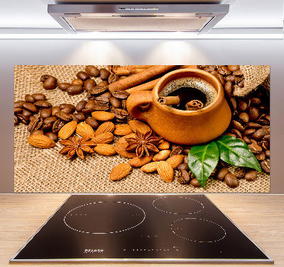Keuken achterwand Koffiebonen en een kopje