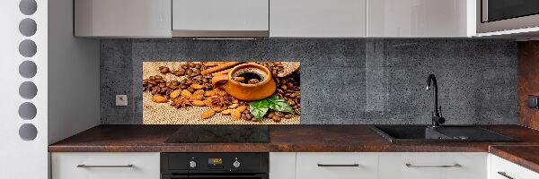 Keuken achterwand Koffiebonen en een kopje