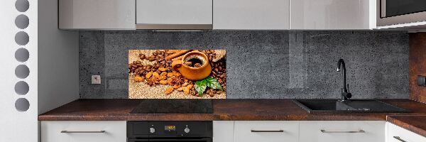 Keuken achterwand Koffiebonen en een kopje