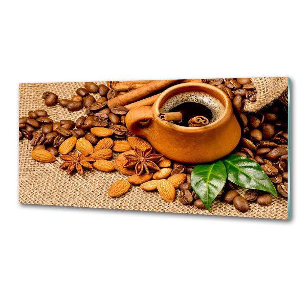 Keuken achterwand Koffiebonen en een kopje