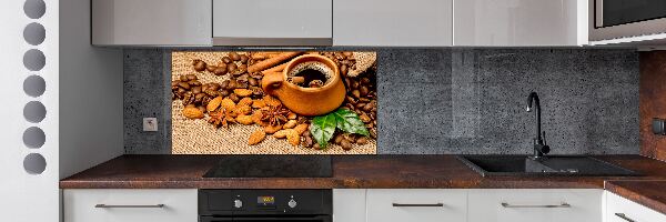 Keuken achterwand Koffiebonen en een kopje