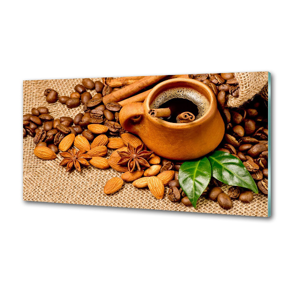 Keuken achterwand Koffiebonen en een kopje