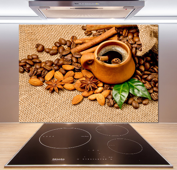 Keuken achterwand Koffiebonen en een kopje