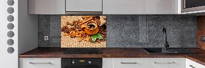 Keuken achterwand Koffiebonen en een kopje