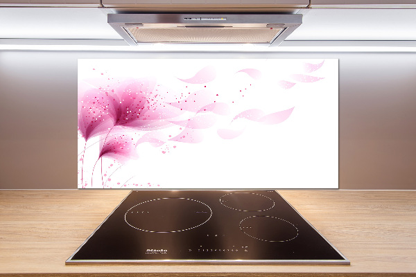 Spatscherm keuken Roze bloem