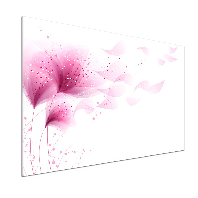 Spatscherm keuken Roze bloem