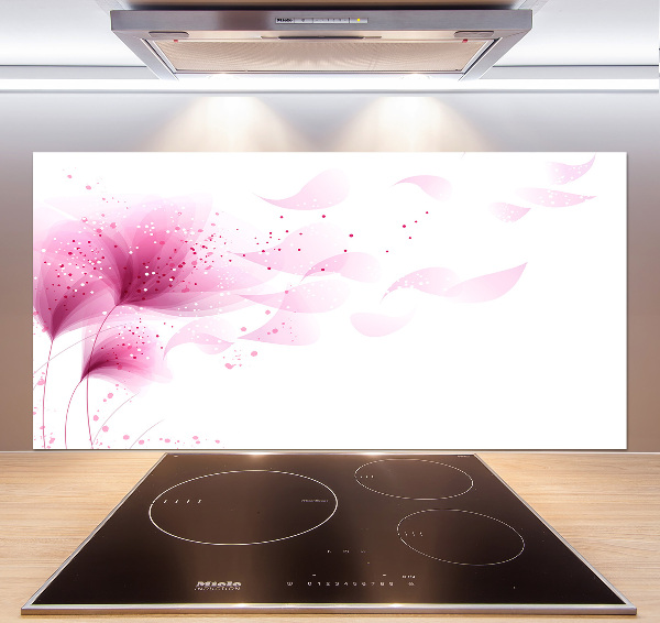 Spatscherm keuken Roze bloem