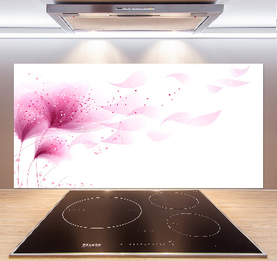 Spatscherm keuken Roze bloem
