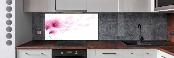 Spatscherm keuken Roze bloem