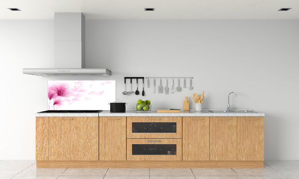 Spatscherm keuken Roze bloem