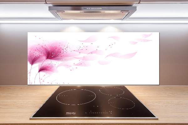 Spatscherm keuken Roze bloem